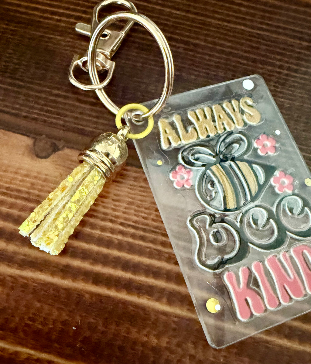 Keychain rectangular- Always Bee Kind