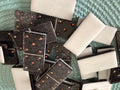 Dominos Black white glitter