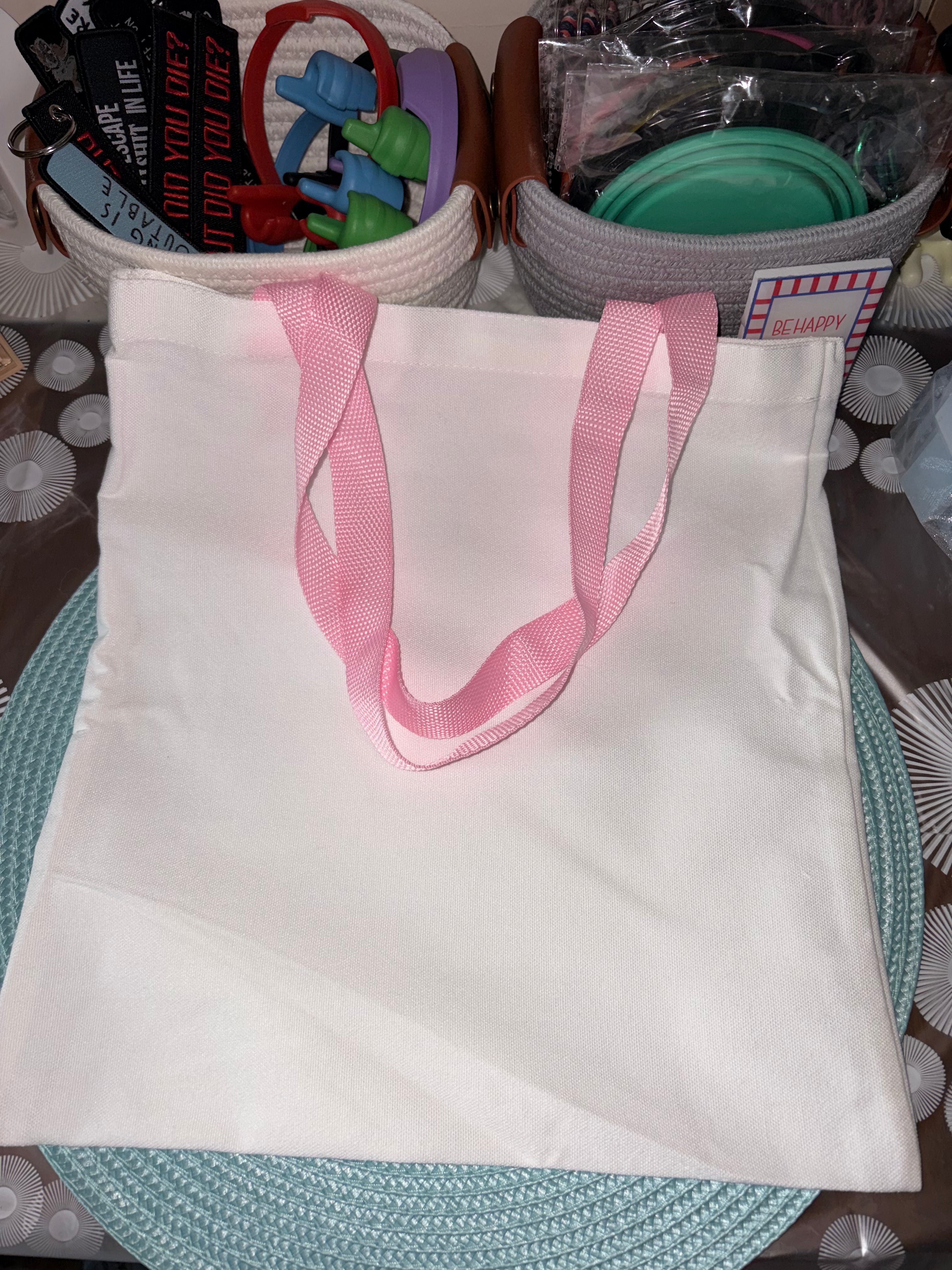 Canvas Tote w/ pink handles Piss You Off