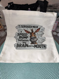 Canvas tote Speed Bump 13”x13”