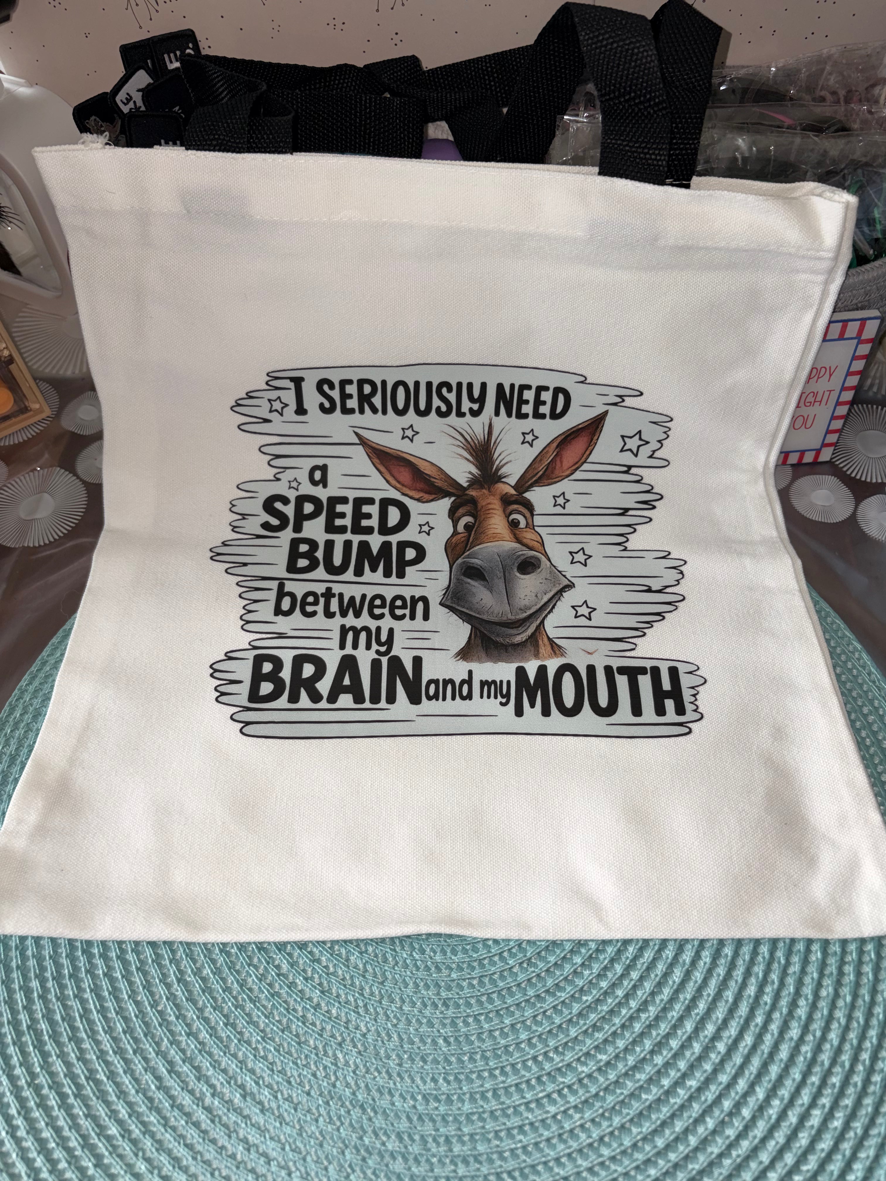 Canvas tote Speed Bump 13”x13”